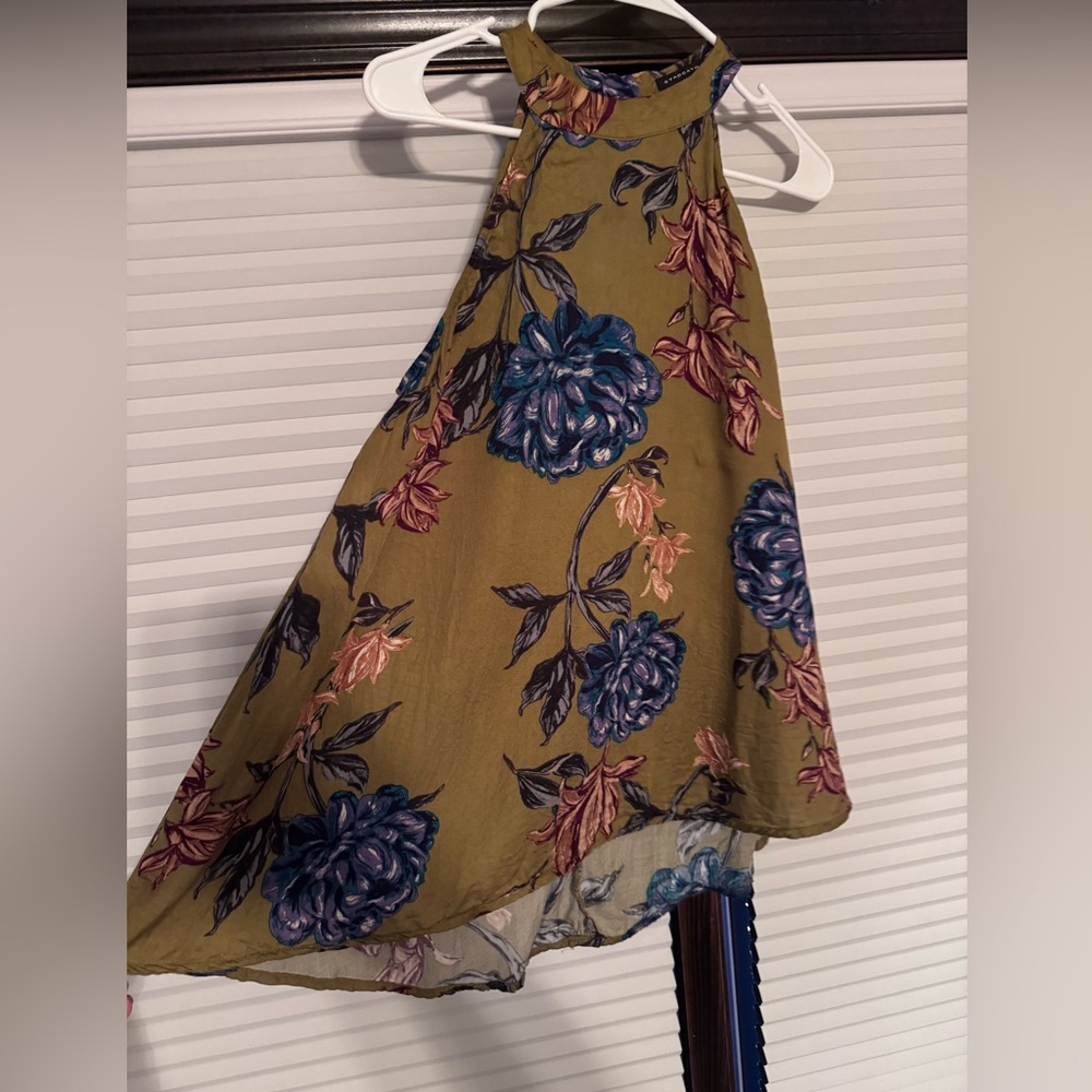Staccato Floral with Purple and Blue Accents Halter Top